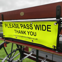 Carriage Driving Pass Wide and Slow Banner 